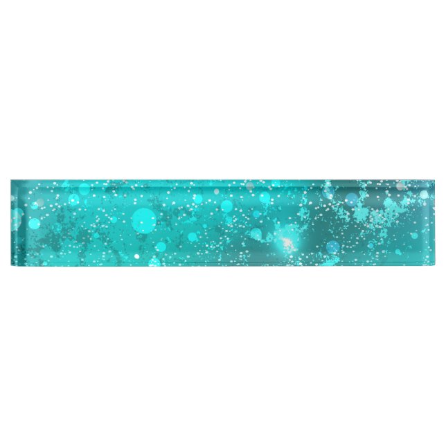 Mint Turquoise Foil Background Nameplate (Front)