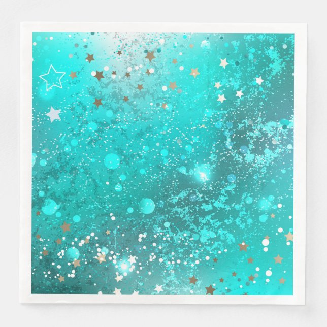Mint Turquoise Foil Background Napkin (Front)