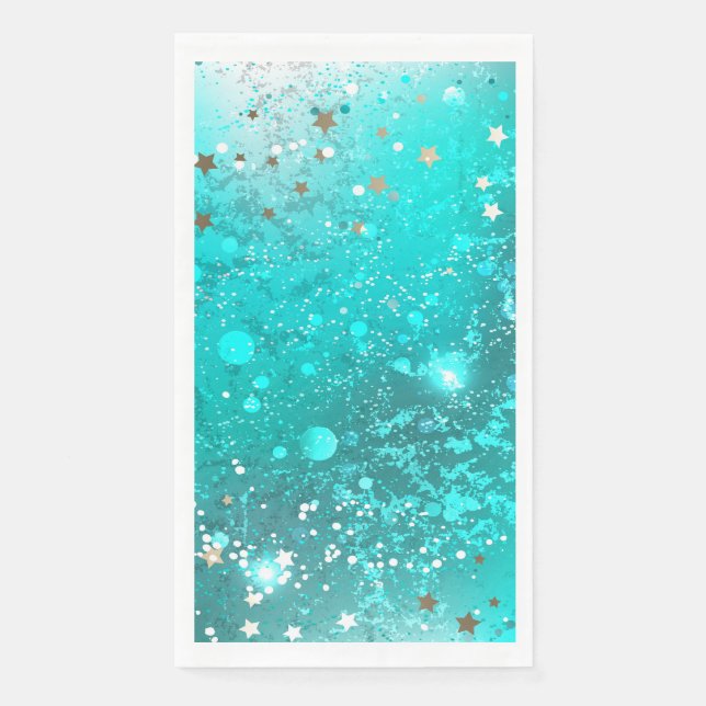Mint Turquoise Foil Background Napkin (Front)