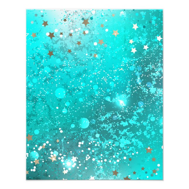 Mint Turquoise Foil Background Photo Print (Front)