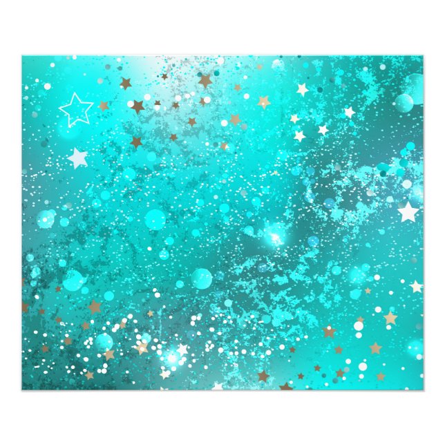 Mint Turquoise Foil Background Photo Print (Front)