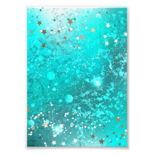 Mint Turquoise Foil Background Photo Print