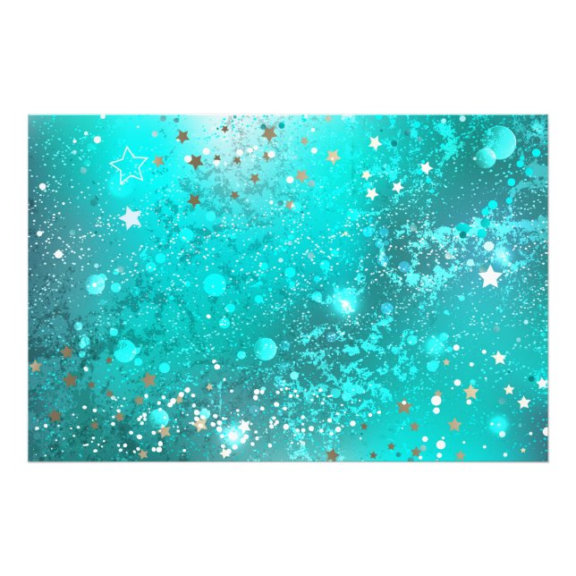 Mint Turquoise Foil Background Photo Print (Front)