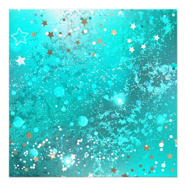 Mint Turquoise Foil Background Photo Print (Front)