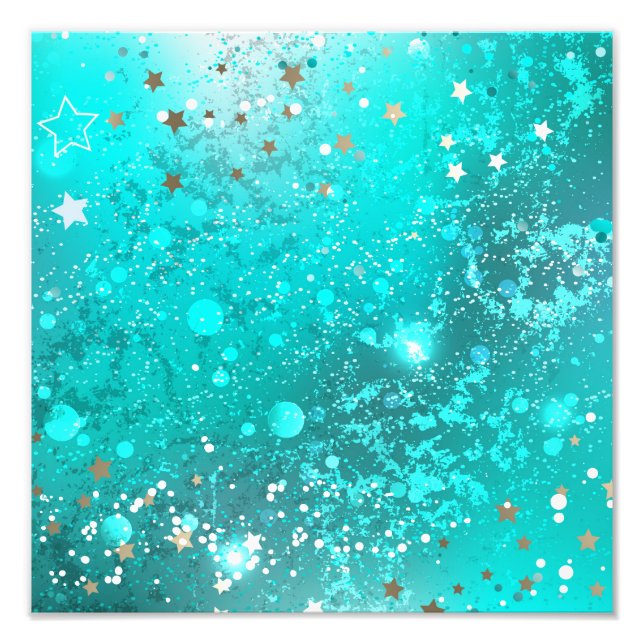 Mint Turquoise Foil Background Photo Print (Front)