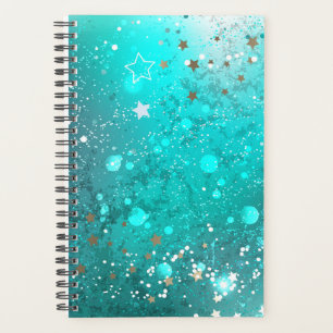 Mint Turquoise Foil Background Planner