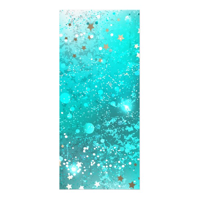 Mint Turquoise Foil Background Rack Card (Front)