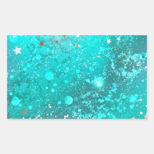 Mint Turquoise Foil Background Rectangular Sticker