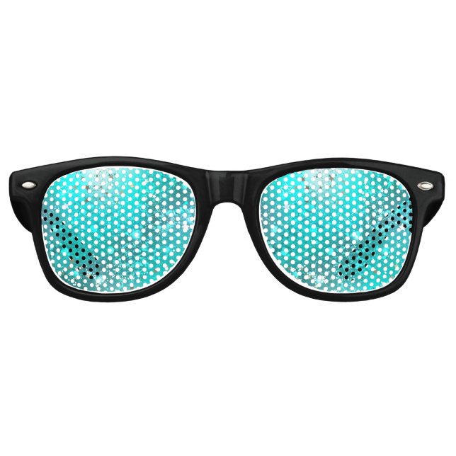 Mint Turquoise Foil Background Retro Sunglasses (Front)