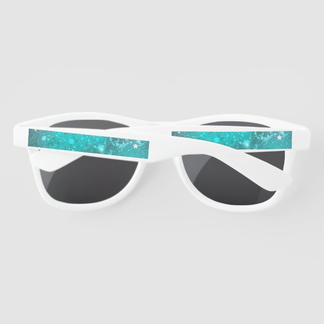 Mint Turquoise Foil Background Sunglasses (Back)