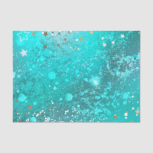 Mint Turquoise Foil Background Tissue Paper