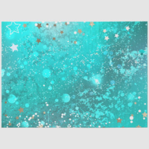Mint Turquoise Foil Background Tissue Paper