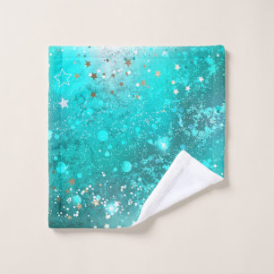 Mint Turquoise Foil Background Wash Cloth