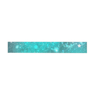 Mint Turquoise Foil Background Wraparound Address Label