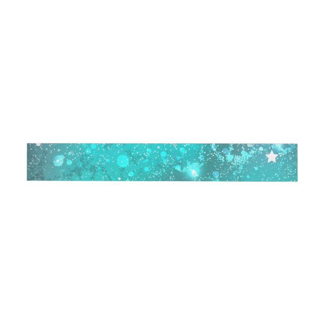 Mint Turquoise Foil Background Wraparound Address Label (Individual)