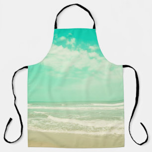 Mint turquoise retro beach background,vintage,beac apron