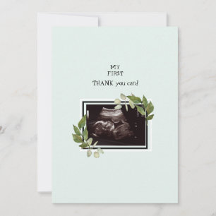 Mint Ultrasound Photo Thank You Baby Point of View Card