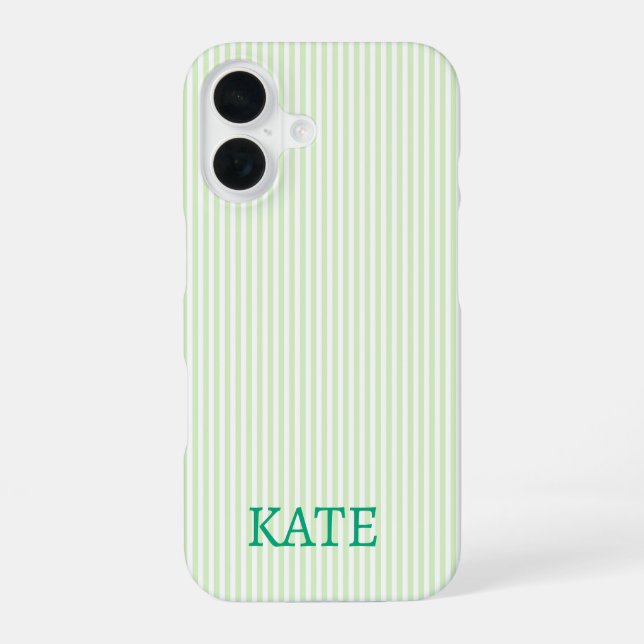 Mint Vertical Stripe Phone Case (Back)