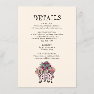 Mint Vintage Alice in Wonderland Wedding Details Enclosure Card