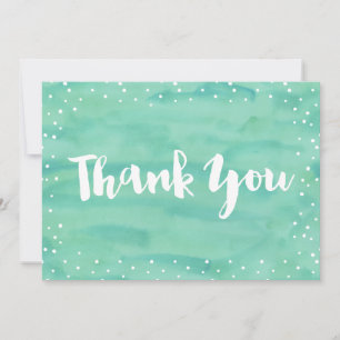 Mint Watercolor Baby Shower Thank You Card
