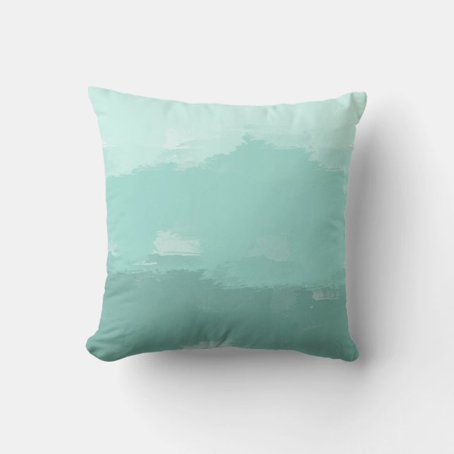 Mint Watercolor Ombre Cushion (Front)