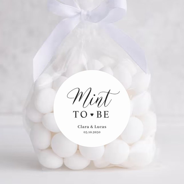 Mint Wedding Bridal Engagement Party Favours Classic Round Sticker (Creator Uploaded)