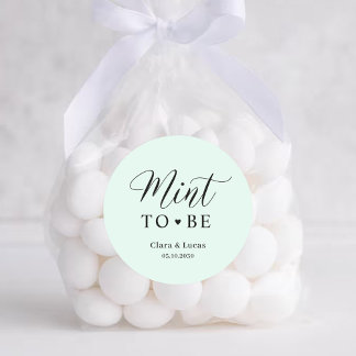 Mint Wedding Bridal Engagement Party Favours Classic Round Sticker
