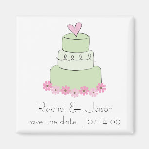 Mint Wedding Cake   Save the Date Magnet