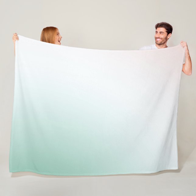 Mint White Blush Fleece Blanket (In Situ)