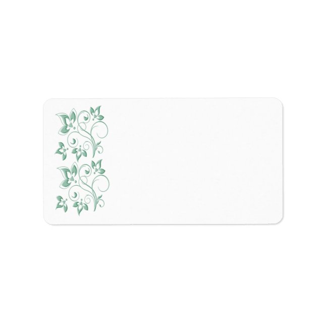 Mint, White Floral Print-at-home Label (Front)
