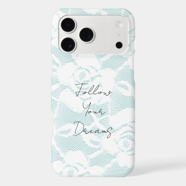 Mint White Lace Roses Floral (Back)