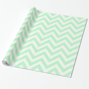 Mint White XL Chevron ZigZag Pattern Wrapping Paper