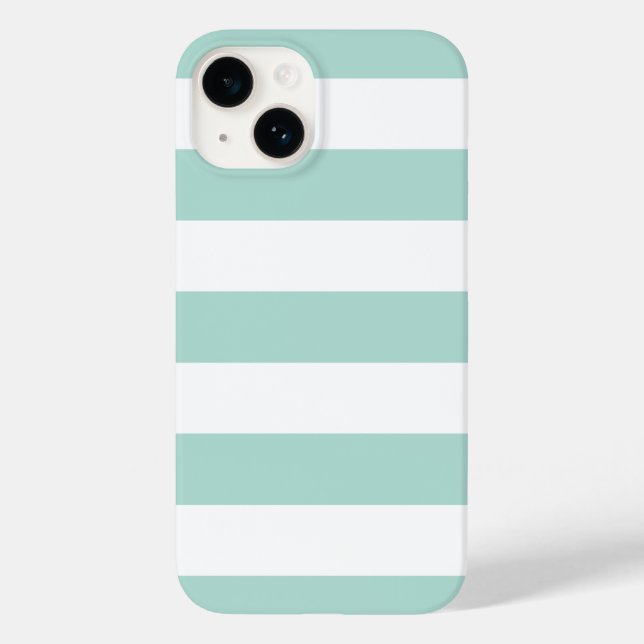 Mint Wide Stripes Case-Mate iPhone Case (Back)