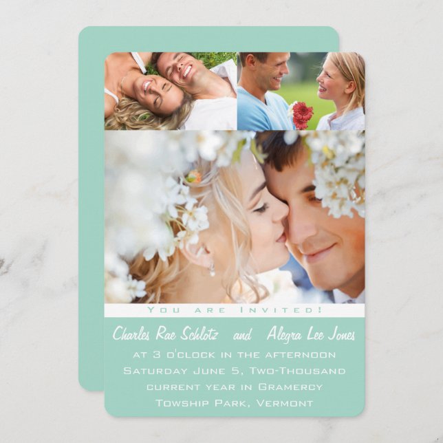 Mint Your Photo Wedding Invitations (Front/Back)