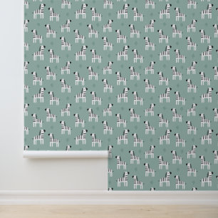 Mint Zebra Safari Wallpaper for Nursery Walls