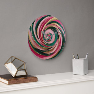 Minted Blush Marble Large Clock