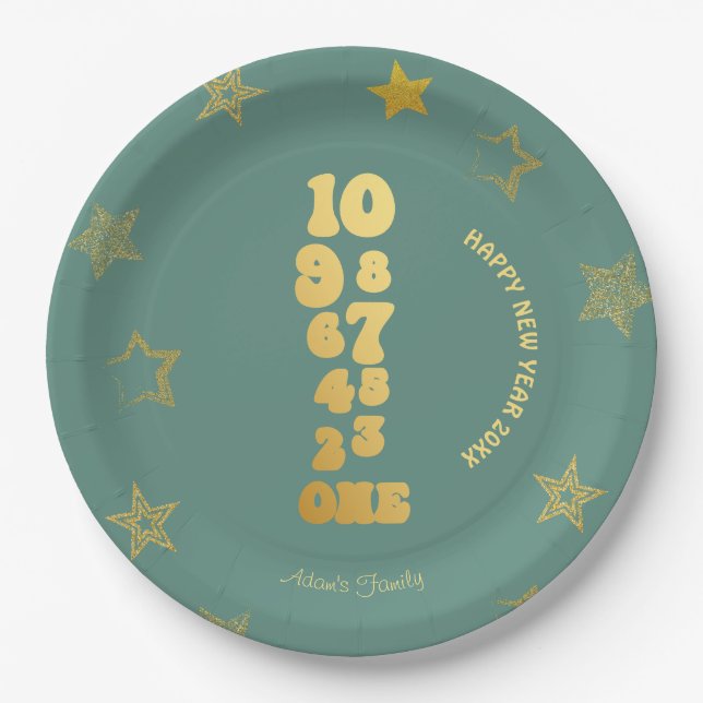 Minted New Years Eve Party  Paper Plate (Front)