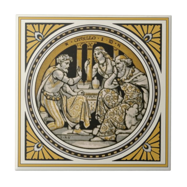 Minton Shakespeare Othello Tile by John Moyr Smith (Front)