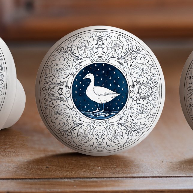 Mintons Goose British Royal Blue Victorian Ceramic Knob (Creator Uploaded)