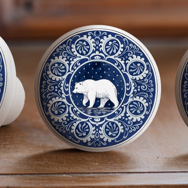 Mintons Grizzly Bear British Royal Blue Victorian Ceramic Knob (Creator Uploaded)