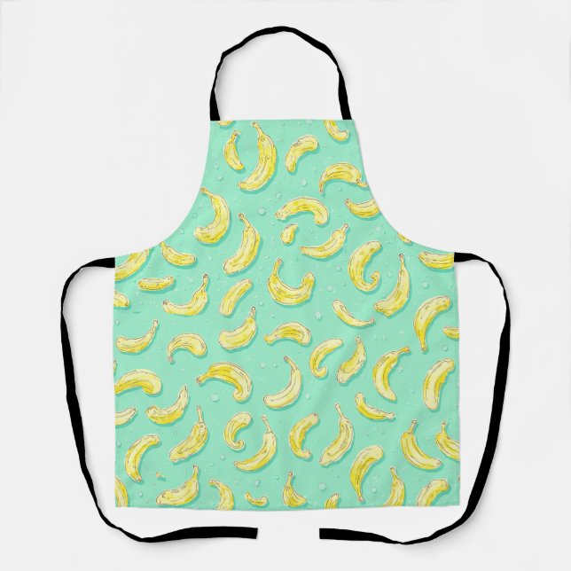 Minty Banana Pattern Fruit Lover's Delight Apron (Front)