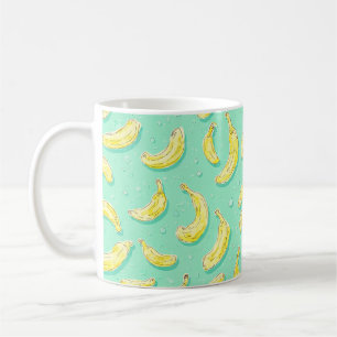Minty Banana Pattern Fruit Lover's Delight Coffee Mug