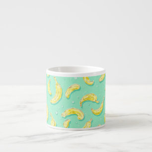 Minty Banana Pattern Fruit Lover's Delight Espresso Cup