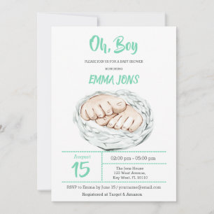 Minty Boy Baby Shower invitation