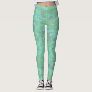 Minty Digital Camo Pattern Leggings