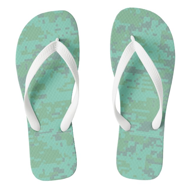 Minty Digital Camo Pattern Thongs (Footbed)