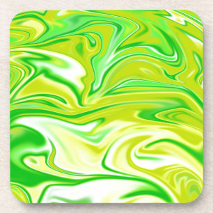"Minty Dream: The Soft Swirls of Green Marble" Coaster