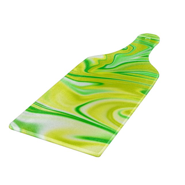 "Minty Dream: The Soft Swirls of Green Marble" Cutting Board (Corner)