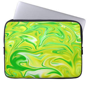"Minty Dream: The Soft Swirls of Green Marble" Laptop Sleeve