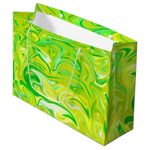 "Minty Dream: The Soft Swirls of Green Marble" Large Gift Bag